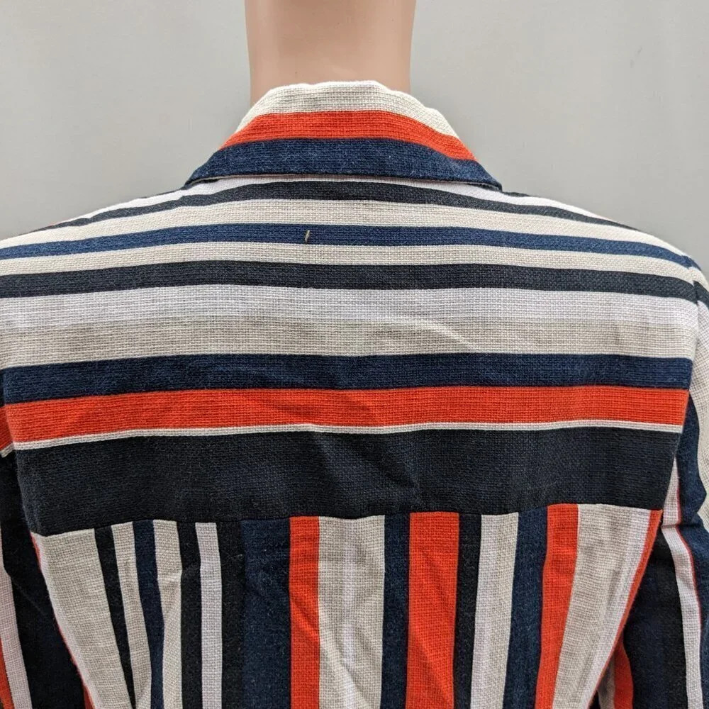 Jones New York Double Breasted Striped Blazer Jacket 8 Career Nautical Tailored - Picture 10 of 14